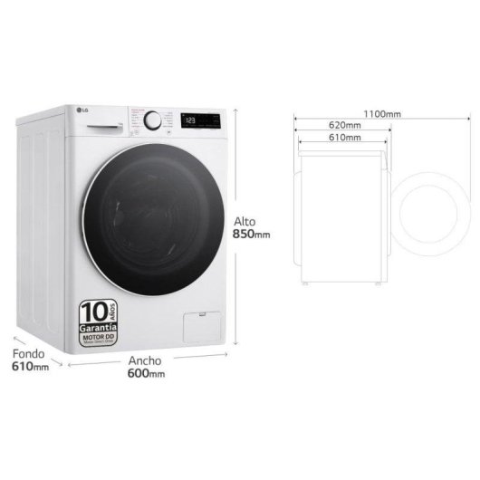 LG Serie 600 F4WR6013A0W Lavadora Carga Frontal 13Kg A Blanca