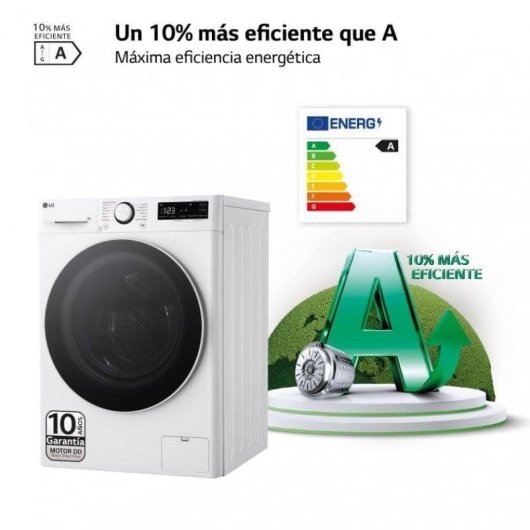 Máquina de Lavar Roupa LG Série 600 F4WR6009A0W Carga Frontal 9 kg 1360 rpm A IA Branca