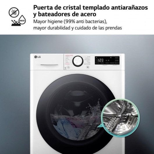 Máquina de Lavar Roupa LG Série 600 F4WR6009A0W Carga Frontal 9 kg 1360 rpm A IA Branca