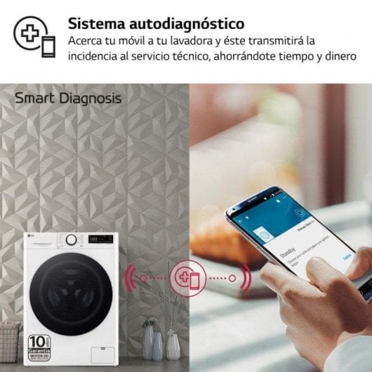 Máquina de Lavar Roupa LG Série 600 F4WR6009A0W Carga Frontal 9 kg 1360 rpm A IA Branca