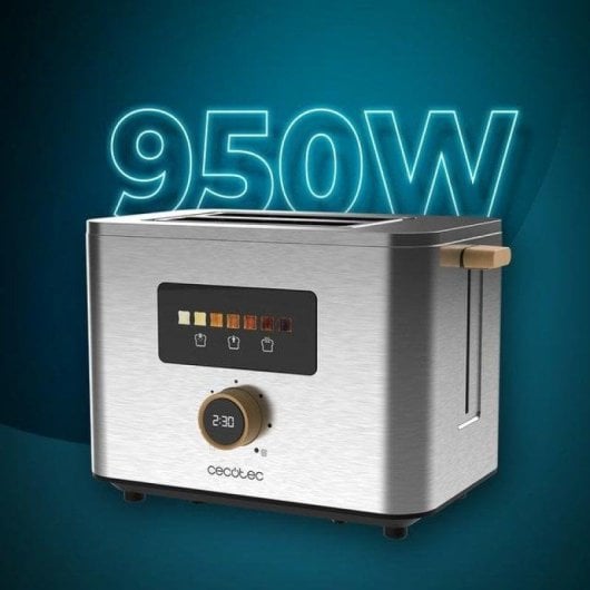 Tostador Cecotec Touch&Toast Double 2 Scheiben Edelstahl Touchscreen 950 W