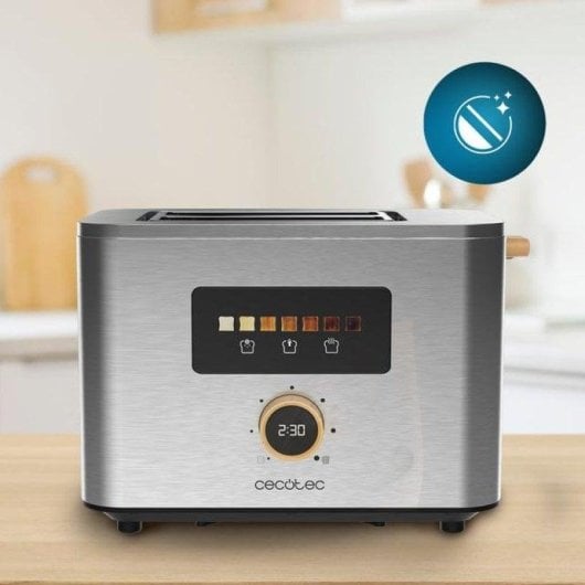 Tostador Cecotec Touch&Toast Double 2 Scheiben Edelstahl Touchscreen 950 W