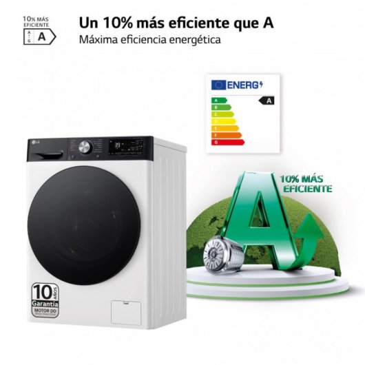 LG F4WR7510AGH AI Direct Drive Lavadora Carga Frontal 10Kg A Blanca