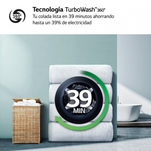 LG F4WR7510AGH AI Direct Drive Lavadora Carga Frontal 10Kg A Blanca