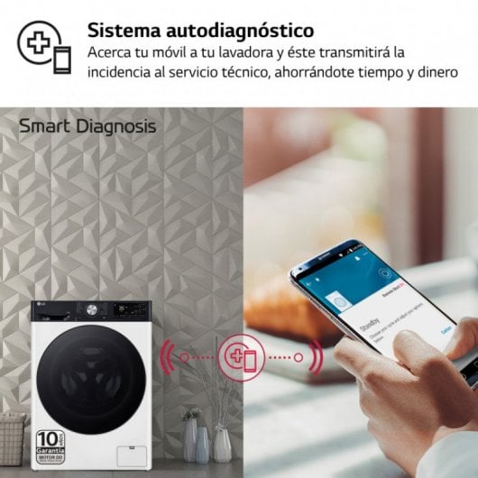 LG F4WR7510AGH AI Direct Drive Lavadora Carga Frontal 10Kg A Blanca