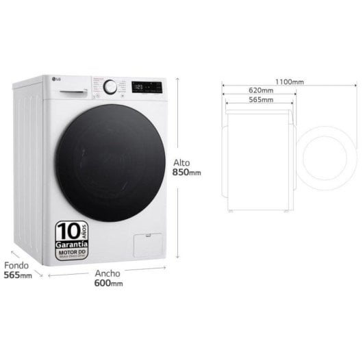 Máquina de Lavar Roupa LG F4WR6011AGW 11Kg 1350rpm A Branco Inteligência Artificial