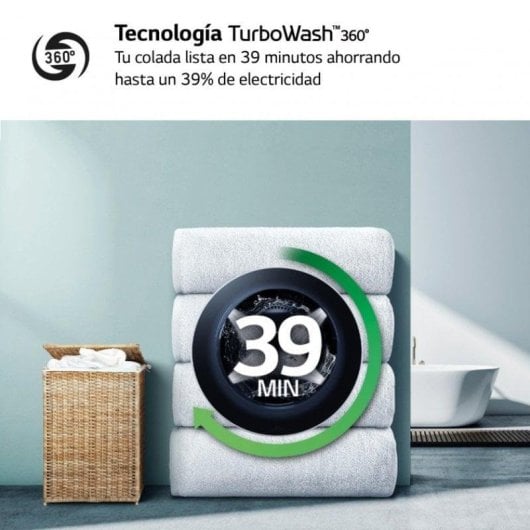 Máquina de Lavar Roupa LG F4WR6011AGW 11Kg 1350rpm A Branco Inteligência Artificial