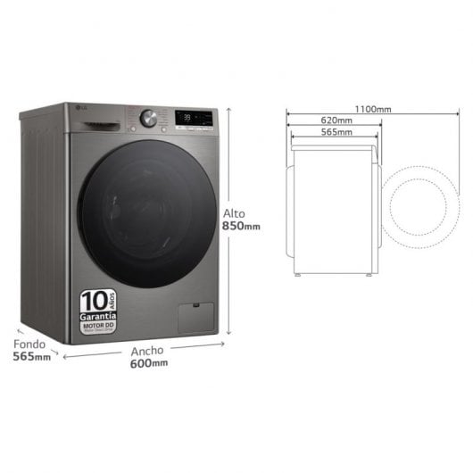 LG Serie 700 F4WR7010AGS Máquina de Lavar Roupa 10Kg A Aço Inoxidável