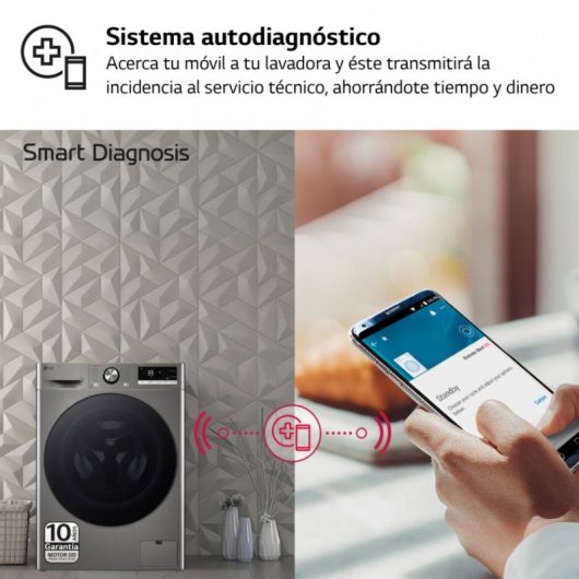 LG Serie 700 F4WR7010AGS Máquina de Lavar Roupa 10Kg A Aço Inoxidável