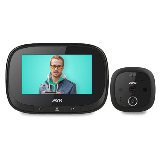 Mirilla Digital WiFi AYR 762 Ecrã 4,3" 120° Visão Noturna Áudio Bidirecional