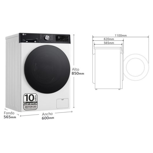 LG Serie 750 F4WR7511AGH Lavadora Carga Frontal 11Kg A Blanca