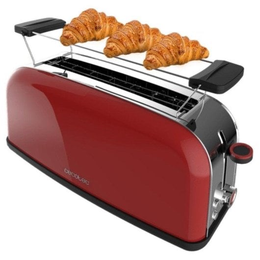 Grille-pain Cecotec Toastin' time 850 Red Long ranure large inox 2 tranches 850W