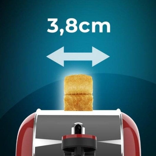 Grille-pain Cecotec Toastin' time 850 Red Long ranure large inox 2 tranches 850W