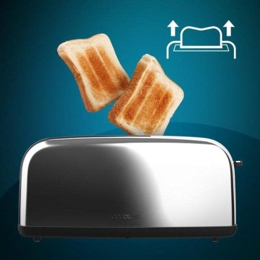 Toaster Cecotec Toastin' time 850 Inox Long Lite 2 Scheiben Edelstahl Pop-up