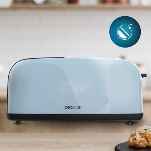 Tostadora Cecotec Toastin' time 850 Blue Long 2 Schlitze Edelstahl 850W Blau