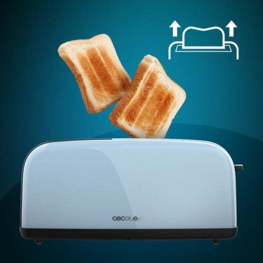 Tostadora Cecotec Toastin' time 850 Blue Long 2 Schlitze Edelstahl 850W Blau
