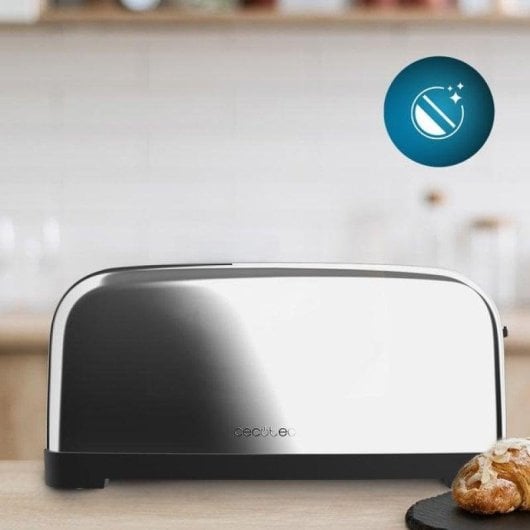 Tostadora Cecotec Toastin' time 1500 Inox Lite 4 rebanadas ranura ancha acero inoxidable