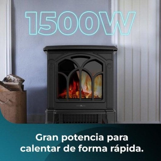 Chimenea eléctrica Cecotec ReadyWarm 1500 Flames 1500W termostato efecto fuego