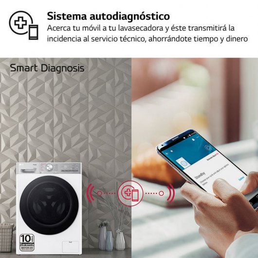 LG F4DR9513A2W Máquina de Lavar e Secar Roupa 13Kg/7Kg D Branca