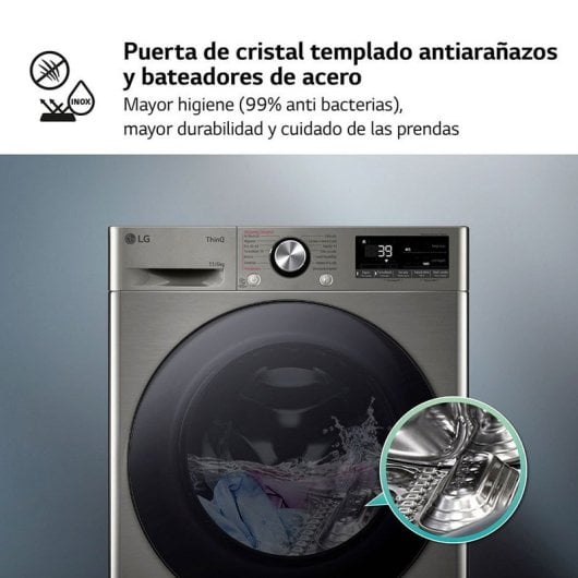 LG F4DR7011AGS Máquina de Lavar e Secar Roupa 11Kg/6Kg D Aço Inoxidável Escuro