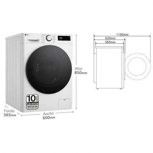 LG F4DR6011AGW Lavasecadora de Carga Frontal 11Kg/6Kg D Blanca