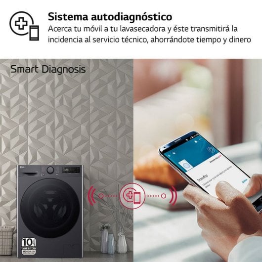LG F4DR6010AGM Máquina de Lavar e Secar Roupa 10Kg/6Kg D Preta