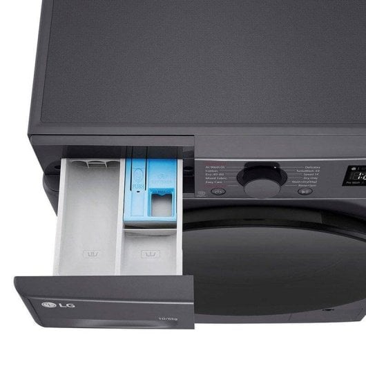 Lavasecadora LG 10kg D F4DR6010AGM AI DD TurboWash360º Preta