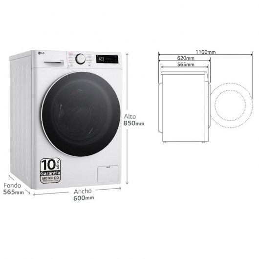LG F4DR6010A0W Máquina de Lavar e Secar Roupa 10Kg/6Kg D Branca