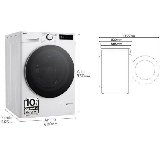 LG F4DR6009A1W Lavasecadora de Carga Frontal 9Kg/6Kg D Blanca