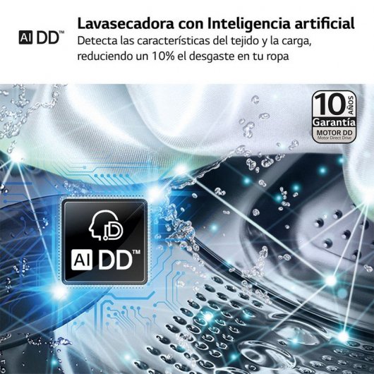 LG F4DR6009A1W Lavasecadora de Carga Frontal 9Kg/6Kg D Blanca