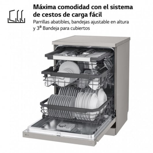 Lave-vaisselle LG DF355FP Capacité 14 Couverts C Inox Anti-Traces