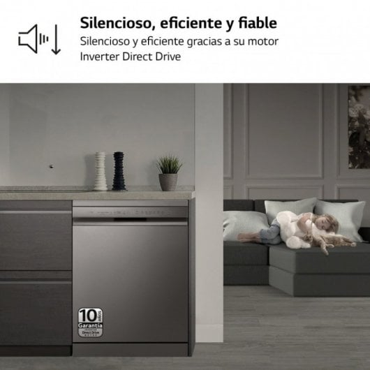 Lave-vaisselle LG DF355FP Capacité 14 Couverts C Inox Anti-Traces