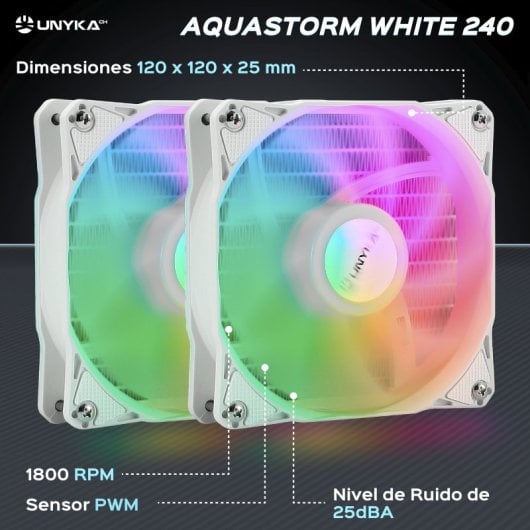 Kit di raffreddamento a liquido UNYKach AquaStorm White 240 240 mm bianco