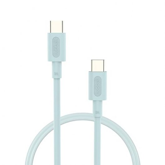 Nubbeh Borealis Cable USB-C a USB-C de Silicona Líquida 1.5m 3a 60W Turquesa
