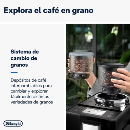DeLonghi Rivelia Cafetera Superautomática con Molinillo Integrado 19 Bares Negra