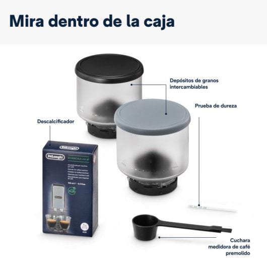 DeLonghi Rivelia Cafetera Superautomática con Molinillo Integrado 19 Bares Negra