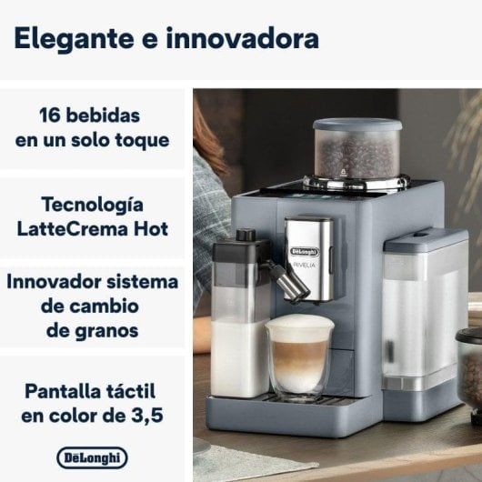 Caffettiera Superautomatica DeLonghi Rivelia 1,4L 19 bar con montalatte e macinacaffè integrato