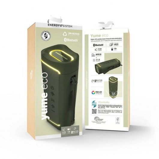Energy Sistem Yume ECO Haut-parleur Bluetooth avec lumières LED RVB vertes