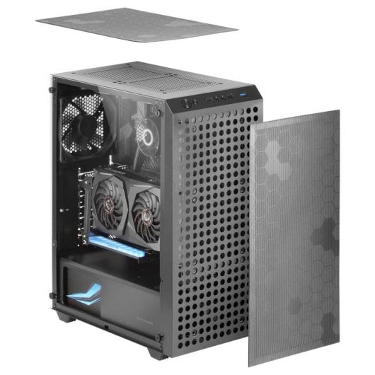 Mars Gaming MC-Q3 Semitorre ATX Vidro Temperado Filtro Duplo Extraível USB 3.0 Preta
