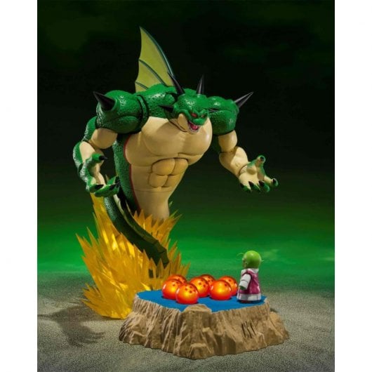 Tamashii Nations SH Figuarts Porunga&Dende Set di sfere luminose del drago Come Forth Shenron autentico 42 cm