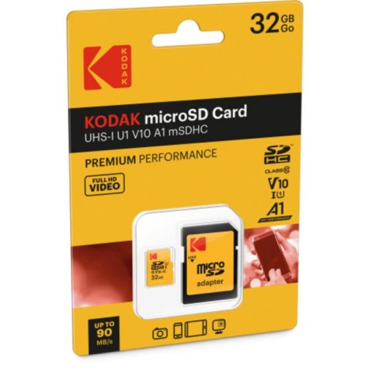 Scheda MicroSD Kodak Premium Perfomance 32GB Classe 10 con Adattatore