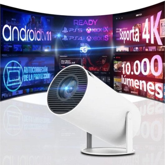 Projetor UnicView HY300 Plus HD 10000 Lúmenes 130" LED LCD Smart TV Portátil