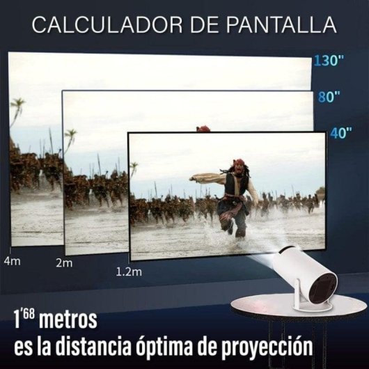 Projetor UnicView HY300 Plus HD 10000 Lúmenes 130" LED LCD Android TV Portátil
