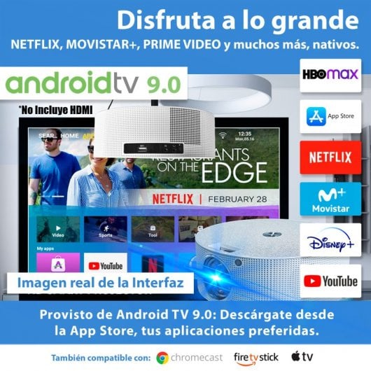 Seelumen S13 Proyector sin HDMI con AndroidTV 4K UltraHD 12000 Lúmenes