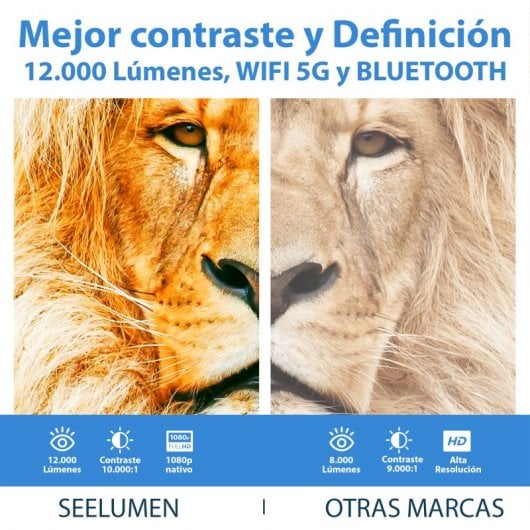 Seelumen S13 Proyector sin HDMI con AndroidTV 4K UltraHD 12000 Lúmenes