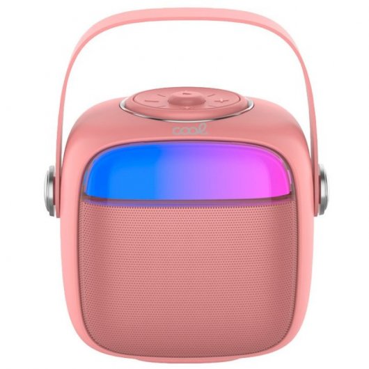 Cool Mini Enceinte Bluetooth Karaoké avec Karaoké 6W + Microphone Rose