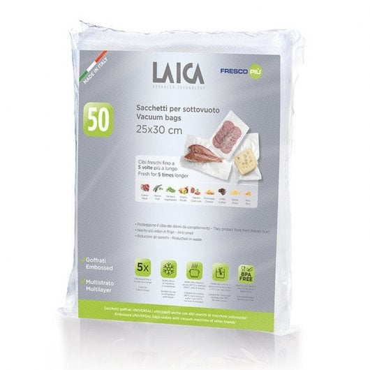 Laica VT3510 Bolsas para Envasar al Vacío 25x30cm Pack 50 Unidades