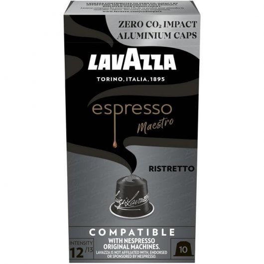 Lavazza Espresso Maestro Ristretto Cápsulas para Máquinas de Café Nespresso Caixa 10 Unidades
