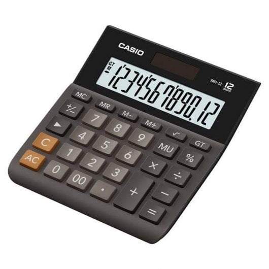 Casio MH-12-BK Calculadora de Sobremesa con Pantalla Extragrande de 12 Dígitos Negra