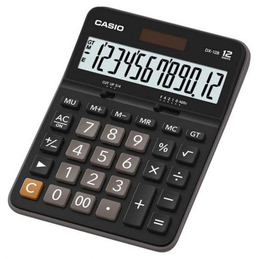 Casio DX-12B Calculadora de Mesa con Pantalla Extragrande de 12 Dígitos Negra